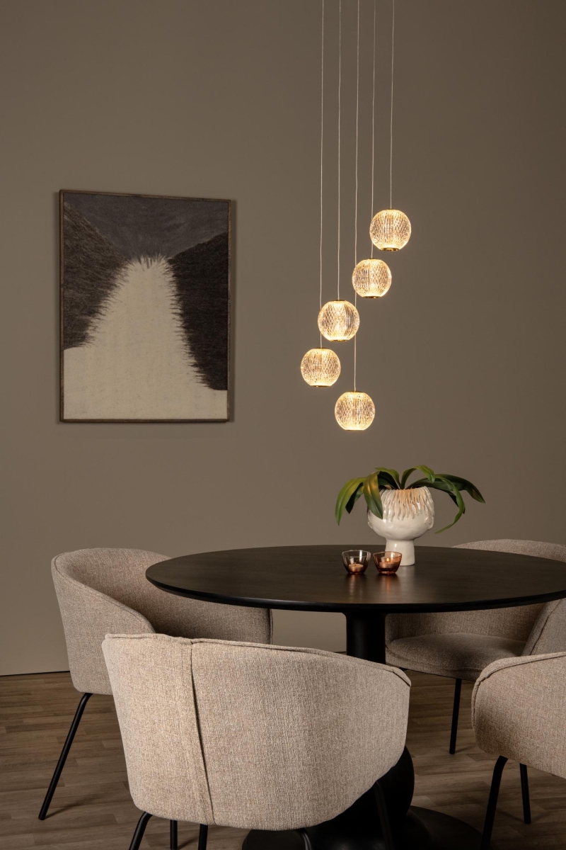 Lucide CINTRA - Závesné svietidlo - Ø 32 cm - LED Rozm. - 5x4,7W 2700K - Transparent